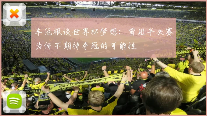 车范根谈世界杯梦想：曾进半决赛为何不期待夺冠的可能性